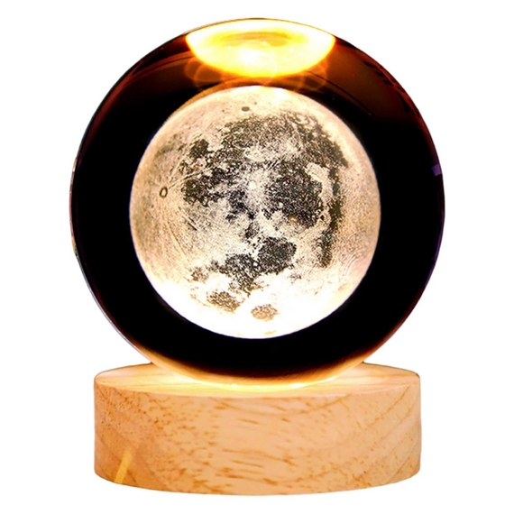 3D нічник "Планета Земля" декоративний з led-підсвіткою світлодіодний нічник кришталева куля від USB планета  знижка | Зображення 2