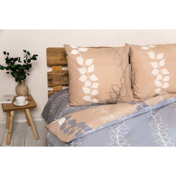 Постільна білизна полуторна ТЕП Soft dreams Grey Leaf 2-03857-25848 150х215 см | Зображення 1