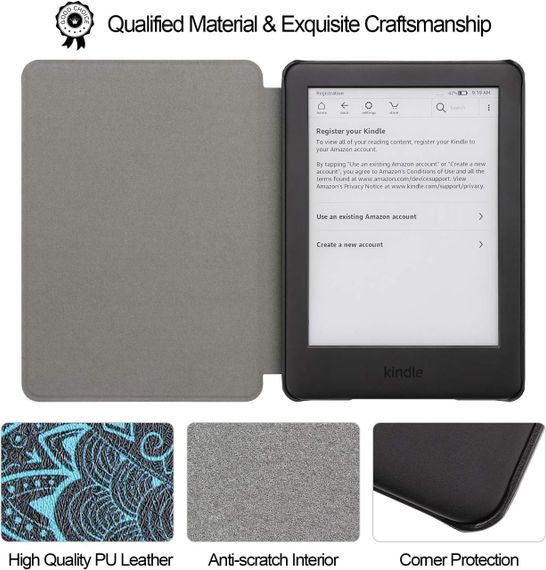 Чехол для электронной книги Kindle 10 поколения J9G29R 2019, ультратонкий с функцией сна и пробуждения, синий | Зображення 5