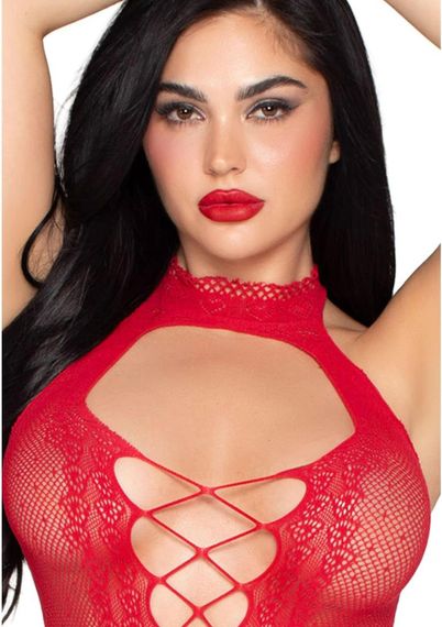Міні-сукня Leg Avenue Dotted Halter Mini Dress One Size Red Sex Aura | Зображення 3