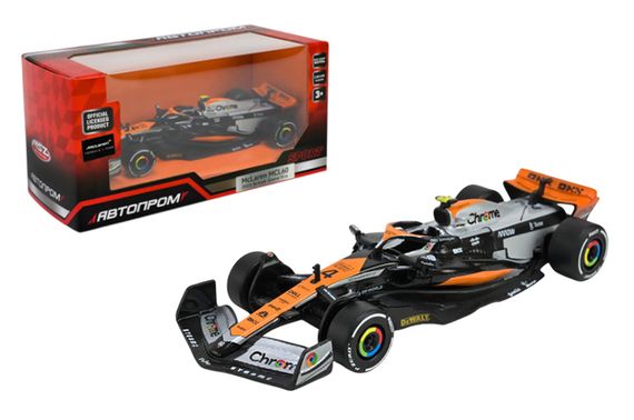 Машина АВТОПРОМ металева 67768 1:43 McLaren MCL60(2023 British Grand Prix),у короб. 14.5x6.5x7см