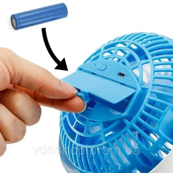 Аккумуляторный мини-вентилятор с прищепкой, USB, LY-582 / Настольный вентилятор / Вентилятор на стол | Зображення 3