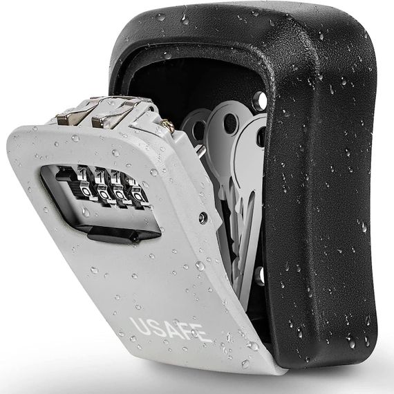 Зовнішній міні сейф для ключів uSafe KS-03p, з кодовим замком, настінний, пластиковий, Сірий | Зображення 2