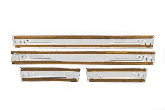 Накладки на пороги V-2 (4 шт., нерж) для Volkswagen Passat B6 2006-2012 рр | Зображення 3