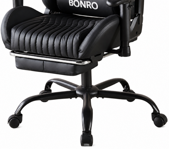 Крісло геймерське ігрове комп’ютерне Bonro 1002G-1 чорне з підставкою для ніг 42401214 | Зображення 5