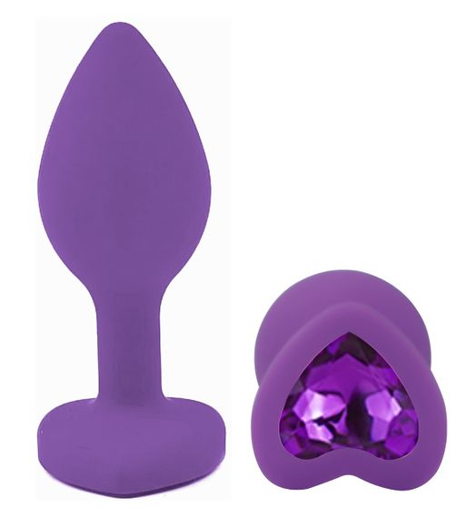 Силиконовая анальная пробка EGZO - Silicone Violet Heart Plug Violet, size S Sex Aura | Зображення 1
