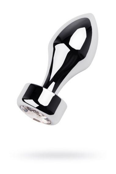 Анальна пробка - Toyfa Metal With White Round-Shaped Gem sexstyle