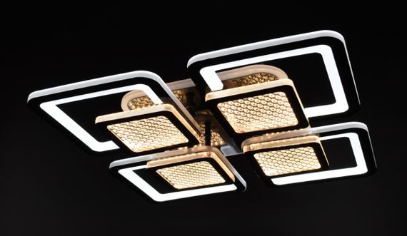 Люстра світлодіодна стельова LED світильник для квартири на стелю лед з пультом 26040 Чорний 9х42х42 см. | Зображення 1