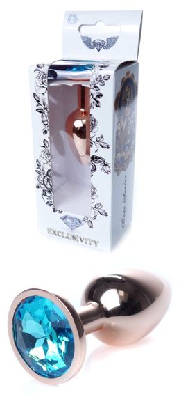 Анальний затор Boss Series - Jewellery Red Gold PLUG Light Blue S, BS6400113 sexstyle
