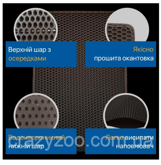 Килимок під котячий туалет коричневий 60х40х1 см 7154 | Зображення 6