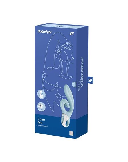 Вибратор-кролик Satisfyer Love Me Blue, гибкий, отросток с тройным кончиком | Зображення 6