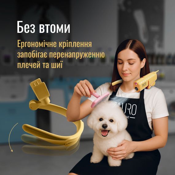 Універсальний фен для тварин з кріпленням на шию Tauro Pro Line, помаранчевий | Зображення 4