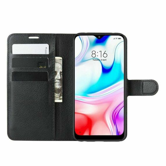 Чохол книжка с карманами для карт на Xiaomi Redmi 8 колір Чорний | Зображення 1