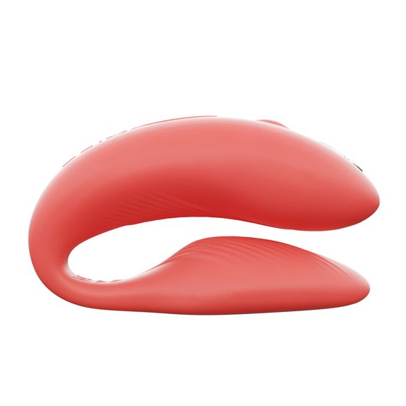 Смарт-вібратор для пар We-Vibe Chorus Crave Coral, сенсорне керування вібраціями стисненням пульта | Зображення 2