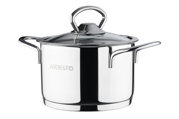Кастрюля Ardesto Luna, стеклянная крышка, 0.9 л, нержавеющая сталь (AR0609S) | Зображення 2