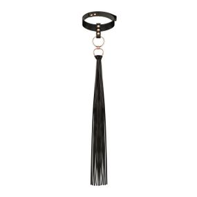 Нашийник із флоггером Rosy Gold — Collar with Flogger — Black Sex Aura