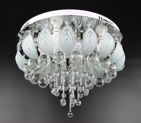 Люстра стельова з кольоровим LED підсвічуванням з пультом 25108 Хром 32х45х45 см.