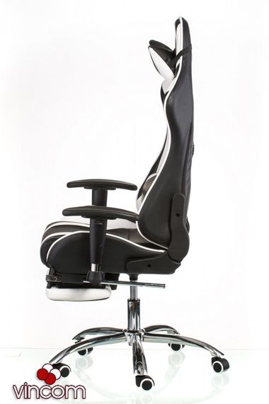 Кресло геймерское Special4You ExtremeRace blackwhite with footrest | Зображення 2
