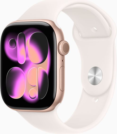 Смарт-годинник Apple Watch Series 11 GPS 46mm Rose Gold Alu. Case w. Light Blush S. Band - S/M (MEV64) | Зображення 1