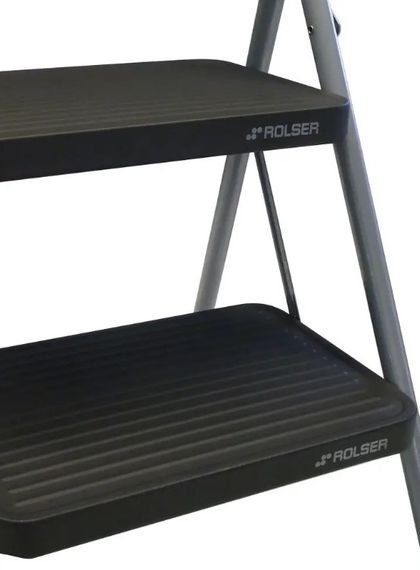Драбина Rolser Taburete M/10 UNE 2 щаблі Antracita (MET003-1021) | Зображення 1