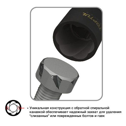 Головка для зірваних граней 1/2" 22 мм TOPTUL BAAK1622 | Зображення 1