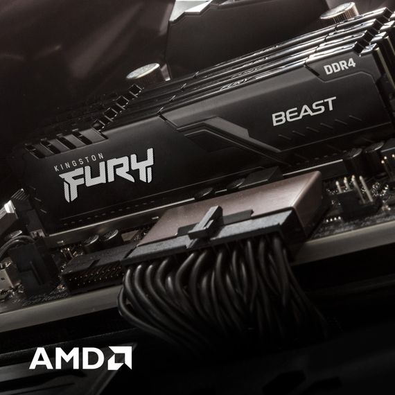 Модуль пам'яті для комп'ютера DDR4 32GB (2x16GB) 3600 MHz Fury Beast Black Kingston Fury (ex.HyperX) (KF436C18BBK2/32) | Зображення 9