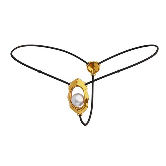 Стринги c жемчужиной стимулирующей клитор UPKO Moist Eyes G-string, черный sexstyle | Зображення 4