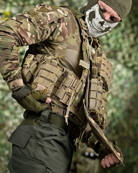 Плитоноска 4 точки сброса мультикам Attack с напашником ВТ1003 | Зображення 7