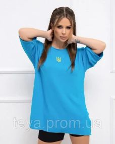 Футболка для жінок колір блакитний розмір S FI_007746