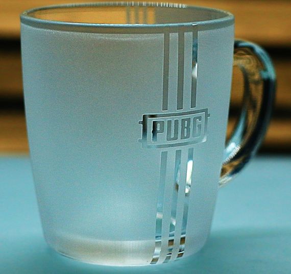 Стеклянная чашка 350 мл PUBG с гравировкой подарок для фаната PUBG игровая кружка ПАБГ | Зображення 3