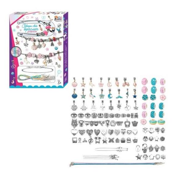 Створи свій браслет з шармами в коробочці PANDORA 4FUN Game Club 41228 Блакитний з рожевим