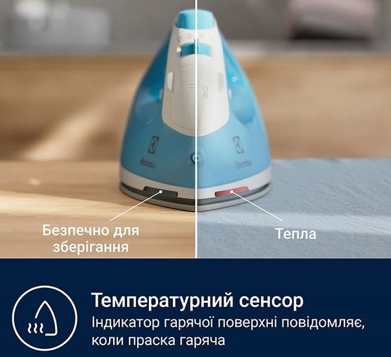 Праска Electrolux , 2300Вт, 250мл, паровий удар 110гр, керам. підошва, синьо-білий (E5SI2-4CB) | Зображення 3