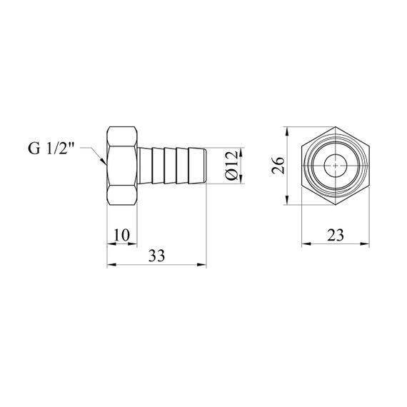Штуцер Karro 1/2" РВ, D=12 мм нікельований KR-820 | Зображення 1