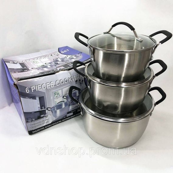 Набор кастрюль хорошего качевства 6 предметов LB-1891, Комплект металлических кастрюль TX-53 | Зображення 1