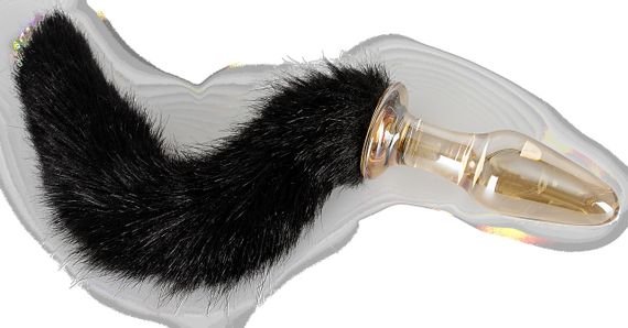 Анальна пробка з хвостиком Glass Plug with Tail Sex Aura | Зображення 2