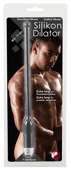 Стимулятор уретральный с вибрацие Silicone Dilator extra long с 7 режимами вибрации Sex Aura