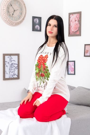 Піжама жіноча "Family look" Носи своє 46 Білий (p-12557-140878) | Зображення 1