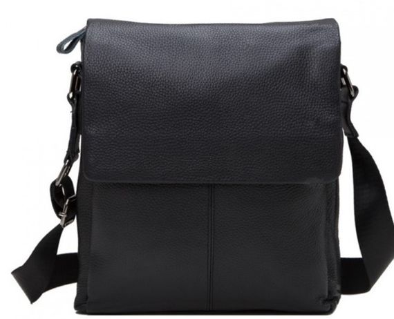 Сумка чоловіча з натуральної шкіри Tiding Bag чорна | Зображення 1