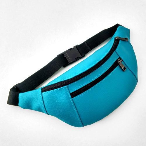 Сумка на пояс BUMBAG з екошкіри, блакитна (EBB2_GOL)