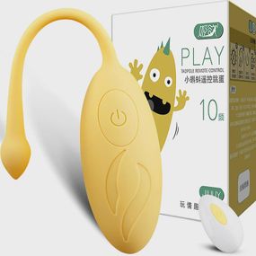 Вагінальне віброяйце з пультом "Monster egg", колір жовтий, 10 режимів вібрації sexstyle