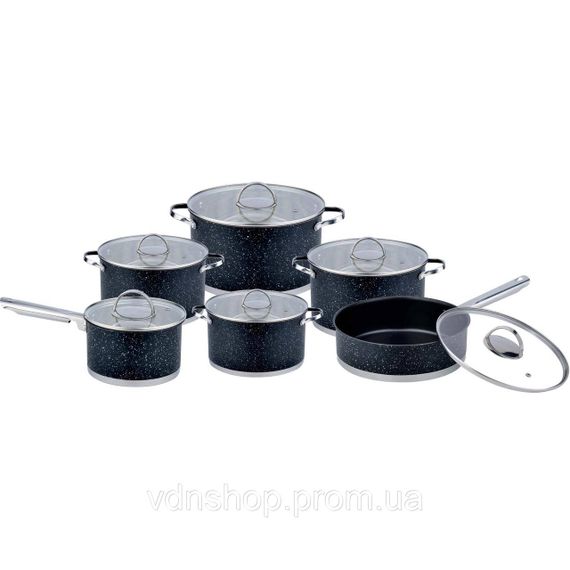 Фирменные наборы кастрюль, Качественный набор кастрюль, Кастрюли с прозрачными крышками EW-38 | Зображення 5