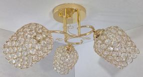 Люстра стельова на 3 лампочки 25120 Золото 26х43х43 см.