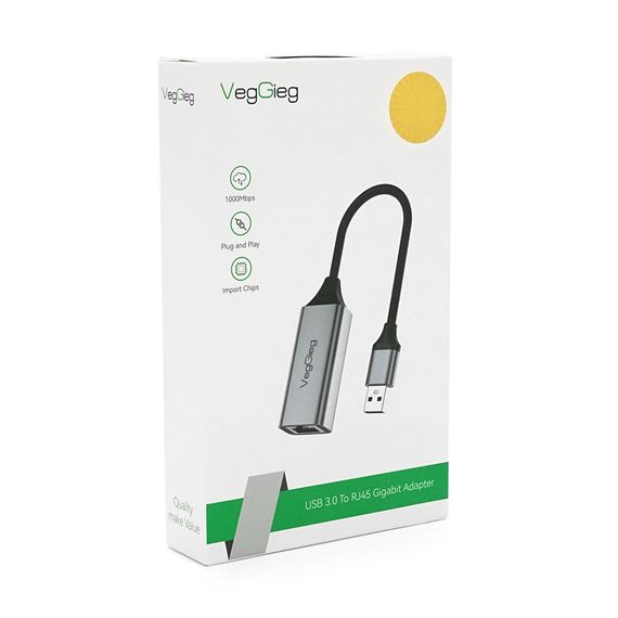 Контролер USB 3.0 to Ethernet VEGGIEG V-K306 - Мережевий адаптер 100/1000Mbps з | Зображення 1