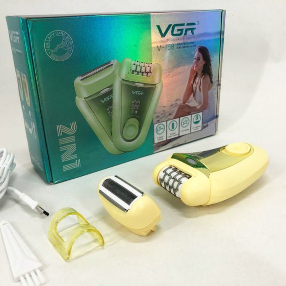 Акумуляторна жіноча електробритва, Епілятор електробритва для ніг, Епілятор-бритва 3в1 CW-57 | Зображення 6