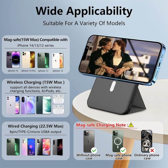 Портативний ЗП Power Bank JJT-A27-1 PD20W+QC 22.5W з БЗП 10000 mAh Black | Зображення 5