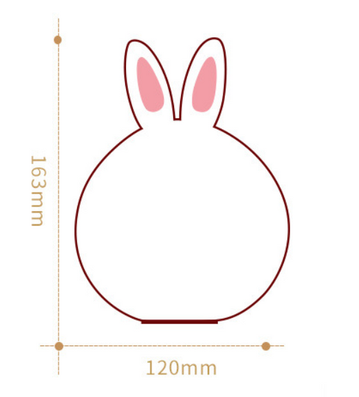 Дитячий світильник – нічник Зайчик LED Rabbit Soft Touch силіконовий із вбудованим акумулятором ∙ 7 режимів свічіння | Зображення 3