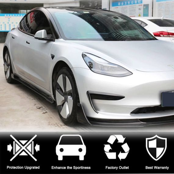 Накладки на Пороги V2 (2017-2023, Карбон) для Tesla Model 3 2017- гг | Зображення 3