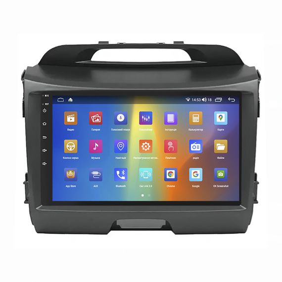 Штатная магнитола 9" Lesko для Kia Sportage III Рестайлинг 2014-2016 4/64Gb CarPlay 4G Wi-Fi GPS Prime Киа | Зображення 1