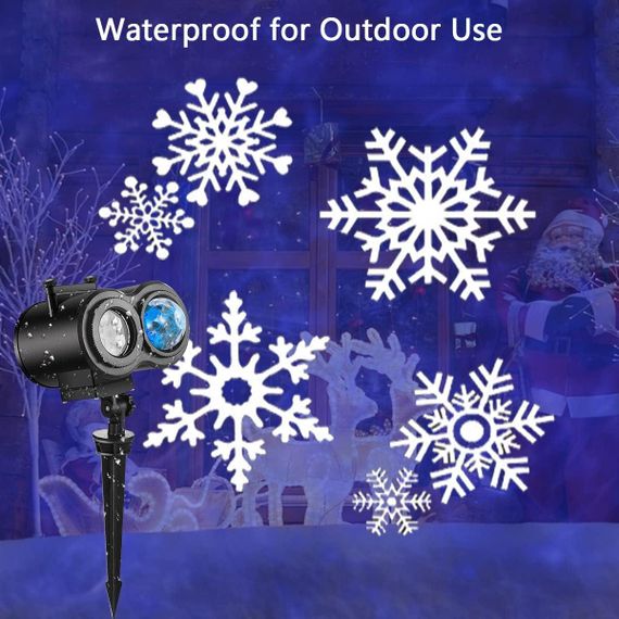 Светодиодный проектор для Рождества Нового года Хэллоуина 12 слайдов 10 цветов праздничное освещение с пультом | Зображення 3