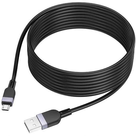 Дата кабель Hoco X109 Energy silicone USB to MicroUSB (3m) Black | Зображення 2
